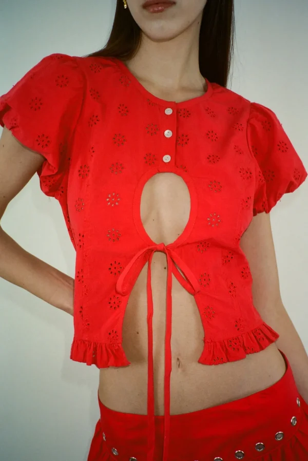 Tops^Sandy Liang Cameo Top In Red