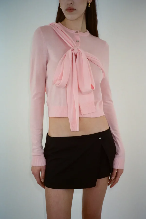 Knits^Sandy Liang Hermit Cardigan In Pink