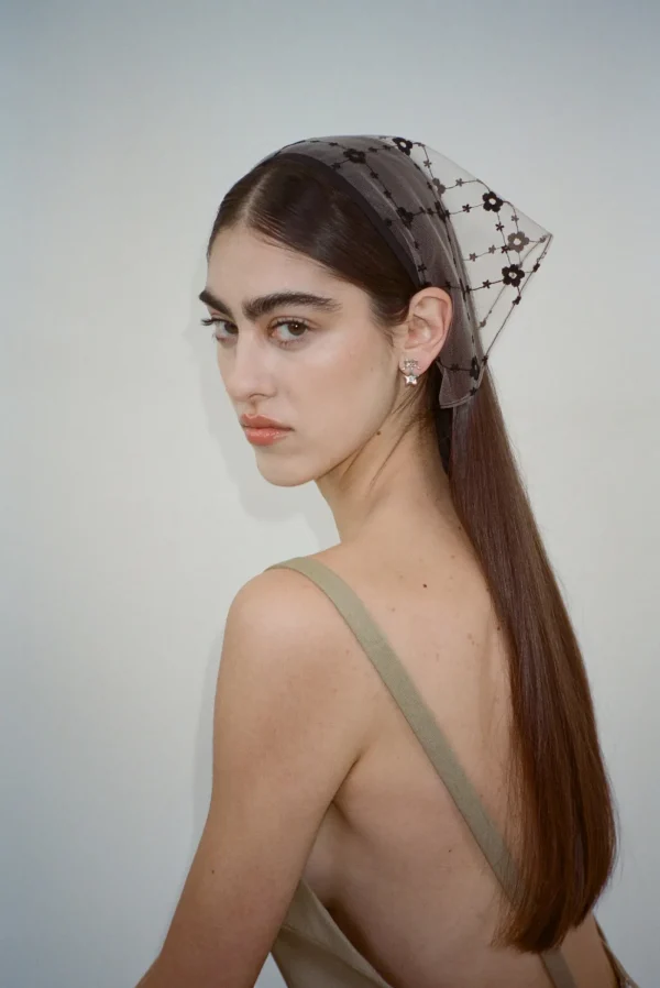 Hair^Sandy Liang Ninety Bandana In Flower Grid